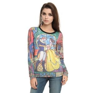 Disney Beauty And The Beast Stained Glass Women's Pullover